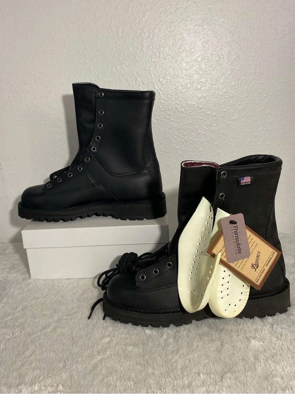 New Danner Recon 200G Insulated 8” Black Leather Boots Men’s Size 8 D